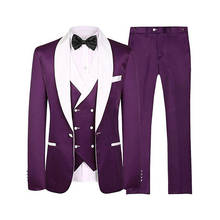 Blazer masculino com um botão, novidade, jaqueta + calça + colete + gravata, padrinho, casamento, formatura 2024 - compre barato
