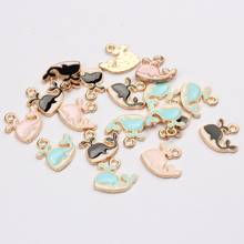 Zinc Alloy Enamel Charms Mini Cute Whale Dolphin Fish Enamel Charms 12mm 50pcs/lot For DIY Jewelry Making Finding Accessories 2024 - buy cheap