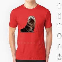 Camiseta de algodón con estampado de nutria para hombre, ropa fresca de nutria, animales, vida silvestre, naturaleza, arte fino, conservación, Vida Marina 2024 - compra barato