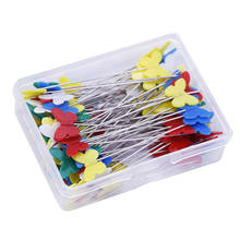 50/100PCS Quilting Pins Patchwork Pins Butterfly Flat Head Sewing Pins Mixed Colors Sewing Dressmaking Sewing Tool Needle 2024 - buy cheap
