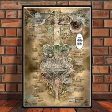 Canvas Painting Posters And Prints Made In Abyss Map Anime Movie Wall Art Picture Vintage Poster Decorative Home Decor Cuadros 2024 - buy cheap