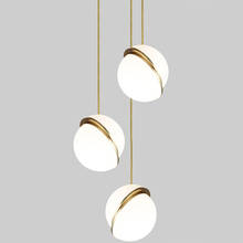 Nordic acrylic ball pendant lights for kitchen living room bedroom 15-40cm Misplaced Hemisphere restaurant cafe bar hanging lamp 2024 - buy cheap