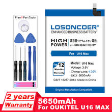 Losoncoer-bateria para celular u16 max, 5650mah, para oukitel u16 max, bateria com número de rastreamento, ferramentas para presente e adesivos 2024 - compre barato