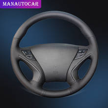 Trança do carro na cobertura do volante para hyundai sonata 8 2011 2012 2013 2014 diy auto cobre acessórios interiores do carro-estilo 2024 - compre barato