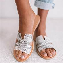 Women's Snake Sandals 2020 Summer Flat Large Size Ladies Comfortable Shoes Casual Outdoor Leopard Beach Female Slippers 2024 - buy cheap