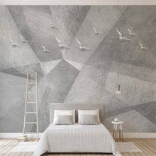Papel de parede de pássaro para decoração, mural de parede de personalidade, minimalista, nórdico, abstrato, geométrico, alívio, parede de fundo de tv 2024 - compre barato