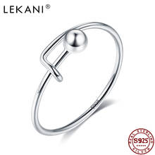 Lekani 925 anel de prata esterlina simples minimalista aberto ajustável dedo anéis para o aniversário feminino fino jóias melhor 2024 - compre barato