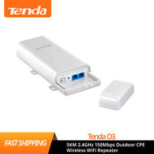 Tenda O3 5KM 2.4GHz 150Mbps Outdoor CPE Wireless WiFi Repeater Extender Router AP Access Point Wi-Fi Bridge with POE Adapter 2024 - купить недорого