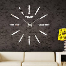 Relógio de parede 3d espelhado, adesivo de parede com alto-falante criativo, relógio de quartzo com agulha removível, decalque de arte e decoração para sala de estar 2024 - compre barato