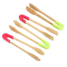 Pinzas de bambú para tostadora, pinzas para comida, pan, barbacoa, utensilios de cocina, herramienta para hornear, accesorios de cocina, utensilios 2024 - compra barato