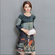 2020 Summer Office Printed Silk Chiffon A Line Casual Office Ladies Knee Length Dress Women Clothes Vestidos Robes Femme ZN3 2024 - buy cheap