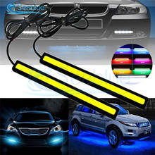 2 led diodo emissor de luz para carro, 17cm, cob, lâmpada drl, luz externa à prova d'água para carro, azul, rosa, vermelho, verde, âmbar, luz drl 2024 - compre barato