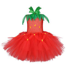 Halloween Red Fruit Strawberry Costume Kids Christmas   Festival Tutu Party Dresses Children Kids Princess Cosplay Dressing Up 2024 - buy cheap