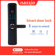 Nassjo Fingerprint Door Lock Smart Electronic Digital Lock with Fingerprint Password Key Unlock Outdoor Lock Home Safety 2024 - buy cheap