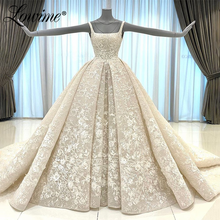 Lace Wedding Dresses Vestidos De Novia Muslim Dubai Wedding Gown 2021 Arabic A Line Bridal Gowns Robe De Mariage Custom Made 2024 - buy cheap