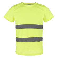 EN471 Round Neck High Visibility Safety T-shirt for Men with Reflective Tape 2024 - buy cheap
