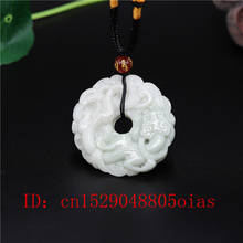 Natural White Green Chinese Jade Dragon Tiger Pendant Necklace Charm Jewelry Double-sided Hollow Carved Pixiu Amulet Gifts 2024 - buy cheap