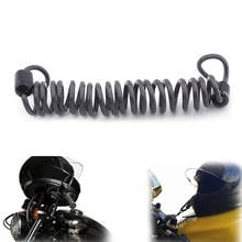 Black Security Reminder Rope Helmet Lock Coiled Steel Security PVC  Anti-Theft Tether Cable Motorcycle Bicycle Scooter Quad 2024 - buy cheap