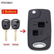 2 Button Folding Flip Remote Key Shell Case For Toyota Rav4 Corolla Camry Echo Prado Celica Avensis Tarago TOY43 / TOY47 Blade 2024 - buy cheap