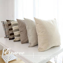 Thickened Cotton Linen Geometric Sofa Pillow Cover British Lattice Cushion Cover Home Decor Throw Pillowcase 40*40/45*45/50*50cm 2024 - buy cheap
