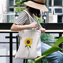 Bolso de moda Harajuku para mujer, bolsas de girasoles estampados, de compras, bolsos Ulzzang para chica y estudiante, bandoleras individuales 2024 - compra barato