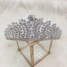 Fashionable and noble zircon crystal crown crown headdress retro Princess Beauty Pageant wedding crown Bridal Hair Ornament 2024 - buy cheap