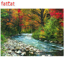 FATCAT 5d diy Diamond Painting Forest river Diamond Embroidery Sale landscape Full Square Round Mosaic stickers Decor AE550 2024 - buy cheap