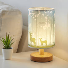 Luminária de mesa dimerizável com usb, lâmpada de mesa de tecido simples com controle de intensidade, luz quente de madeira para poupança de energia 2024 - compre barato
