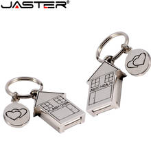 JASTER-memoria USB 2,0 con forma de Casa de Metal, Pendrive con logotipo gratis, 4GB, 8GB, 16GB, 32GB y 64GB, regalos 2024 - compra barato