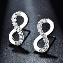 Blaike Cute 925 Silver Stud Earrings For Women Infinity 8 Shape Earring Wedding Engagement Jewelry Valentine's Day Gifts 2024 - buy cheap