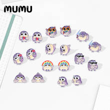 2020 New Lovely Purple Owl Earring Cute Bird Acrylic Earring Handmade Stud Earrings Epoxy Jewelry 2024 - buy cheap