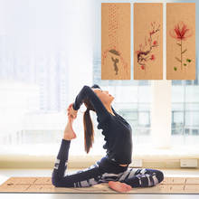 Tapete de yoga, superfície natural em cortiça, antiderrapante, ideal para exercícios como pilates e ioga, 6mm 2024 - compre barato