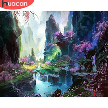 HUACAN Paint By Number Lake Drawing On Canvas Gift DIY Pictures By Numbers Scenery Kits Hand Painted Paintings Art Home Decor 2024 - buy cheap