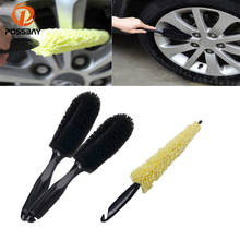 POSSBAY Car Wire Wheel Hub Brush Handle Wash Cleaning Tool Sponges Wheel Rims Tire Auto Motorcycle Scrub Brush Dust Tool 2024 - buy cheap
