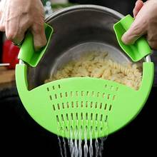 Kitchen Food Oil Drainer Silicone Pot Pan Bowl Funnel Strainer Kitchen Rice Washing Colander Gadgets Accessories Cooking Tools 2024 - buy cheap