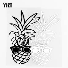 YJZT 9 × 15,9 см интересные ананас виниловые наклейки в виде Фотообоев c переводными картинками персонализированные украшения наклейки для автомобилей черный/серебристый 20B-0140 2024 - купить недорого