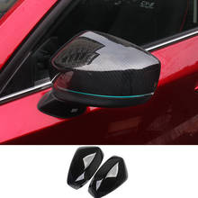 Capa de espelho retrovisor para mazda, de fibra de carbono, estilo de carro, tampa de asa lateral, acessórios para mazda visual cx5 cx 5 2017 2018 2019 2024 - compre barato