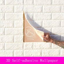 3D Brick Wall Sticker Wallpaper DIY PVC Waterproof Self-adhesive Wallpaper Foam Wall Decals Living Room Background Decor 70*77cm 2024 - buy cheap