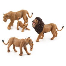 Africa Lion Lioness Pups Family Animal Figure Collectible Toys Wild Animal Action Figures Kids Plastic Cement Toys 2024 - buy cheap