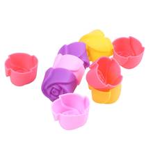 10x Silicone Rose Muffin Cookie Cup Cake Baking Mold Chocolate Jelly Maker Mould 2024 - buy cheap