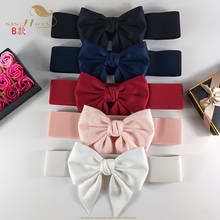 Sishion cintos de cintura para mulher ceinture femme vd1575 preto branco rosa arco espartilho elástico cinto feminino 2024 - compre barato