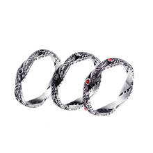 Anéis góticos com asas de anjo para homens, cristal cúbico vermelho para homens, acessórios vintage de aço inoxidável 2021 2024 - compre barato