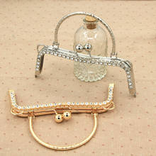 20cm Metal Purse Frame With Handle Crystal On Surface Fashion Nice Metal Bag Hanger Purse Frame Diy Accessories Wholesale Handle 2024 - buy cheap