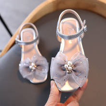 2021 Fashion Bow Pearl Girl Dress Beach Shoes For Children Kids Summer Sandals Princess Wedges Shoes 3 4 5 6 7 8 9 10 11 12 Year 2024 - buy cheap