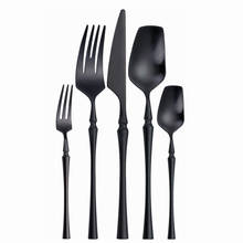 Black Cutlery Set Stainless Steel Fork Spoon Knife Set Matte Tableware Dinnerware Kitchen Coffee Tea Spoon Flatware Dropshipping 2024 - buy cheap