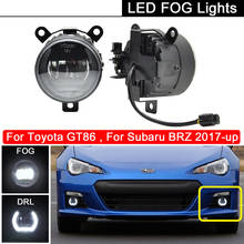 2Pcs Front Bumper White LED Fog Lamp With DRL Daytime Running Light For Toyota GT86 2017-up For Subaru BRZ 2017-up 2024 - buy cheap