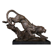 Bronze Wild Tiger Down the Mountain Statue Wildlife Animal Sculpture Art Indoor Decor Chinese Zodiac Figurine 2024 - buy cheap
