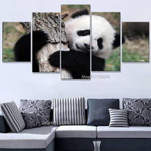 Modular Pictures HD Prints Canvas Painting Kids Room 5 Pieces Creative Home Decor Panda Animal Wall Art For Gift Artwork Poster 2024 - buy cheap