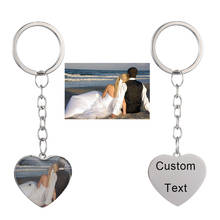 Personalized Custom Photo Name Keychain Best friends keyring Stainless Steel heart friendship lover jewelry gift for women girl 2024 - buy cheap