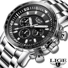 Relogio Masculino 2020 LIGE Top Brand Luxury Mens Watches Full Steel Watch Male Military Sport Waterproof Watch Men Quartz Clock 2024 - buy cheap